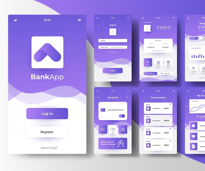 Image of banking app design